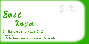 emil koza business card